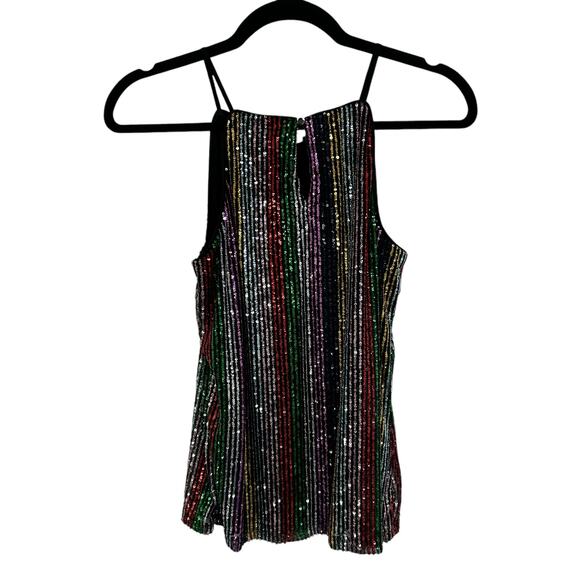 INC International Concepts Multicolor Sequin Striped Sleeveless Top Womens Small - Picture 6 of 6